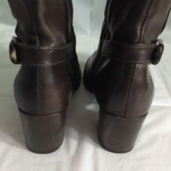 Frye Janis Shield Tall Boot Brown Leather 8.5 B - Picture 4 of 8